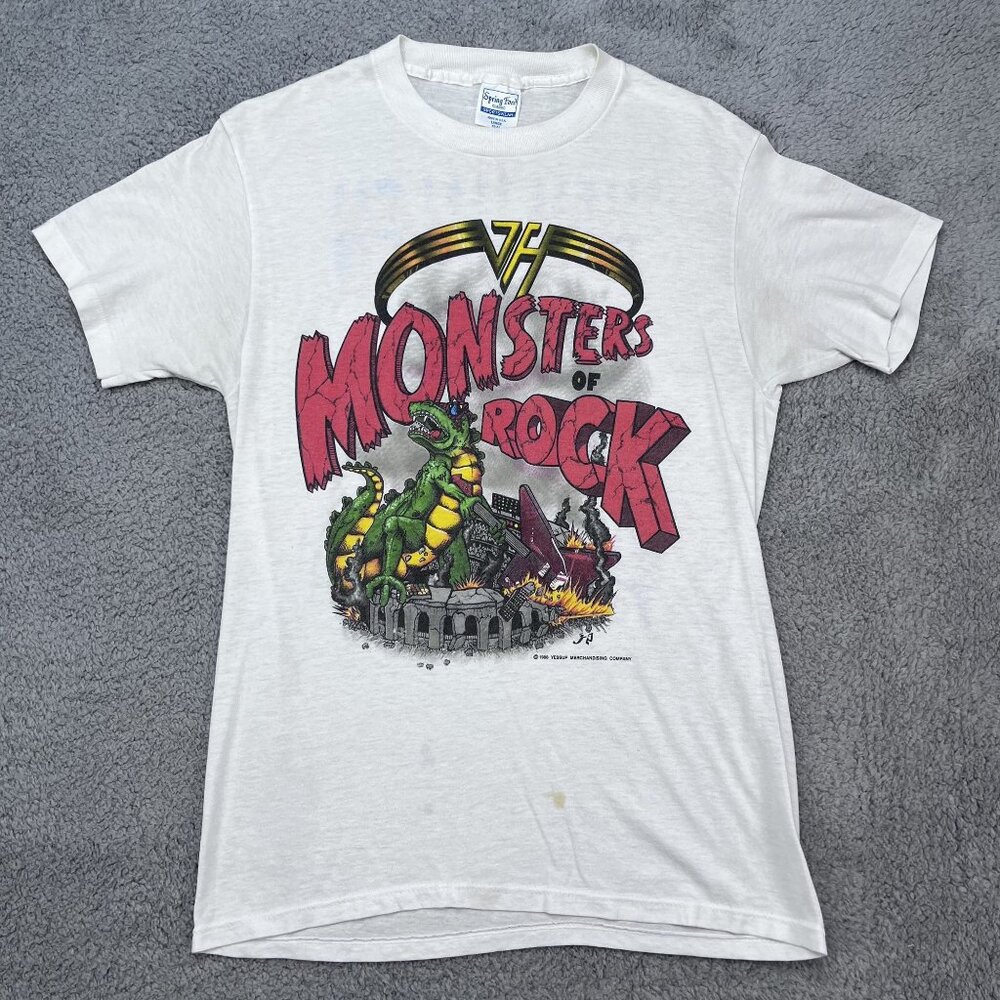 VTG 1988 Monsters of Rock Van Halen Tour T-Shirt Mens Large (Fit‎ is Small)